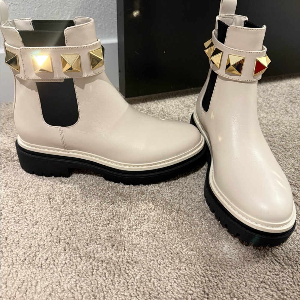 Michael Kors Studded Cream Ankle Boots